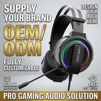 Auriculares con Micrófono HD OEM ODM, Estéreo 3D, USB, RGB, con Cable, para Juegos, para Teléfono Móvil y PC