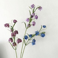 Fleurs artificielles de Fritillaria en latex de haute qualité, toucher réaliste, 64 cm de long, pour décorations de mariage