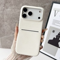 Couverture de téléphone en cuir PU d'agneau de sensation de peau pour iPhone 17 Pro Max étui de téléphone d'affaires Simple pour IPhone 17 16 15 14 13 avec fente pour carte