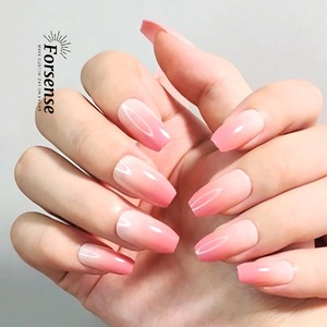 En vrac français ombre presse sur les ongles dégradé rose faux ongles ballerine mode acrylique <span class=keywords><strong>court</strong></span> conique <span class=keywords><strong>carré</strong></span> faux ongles conseils personnalisés - Product Image 2