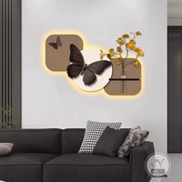 Lanterne murale 3D moderne et minimaliste de luxe en grès, motif papillon, impression par gravure, écologique, art mural intérieur, design plante verte