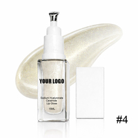 Gloss à lèvres 5 couleurs à marque privée, logo personnalisé, 15 ml, acide hyaluronique, céramide, avec applicateur massant, hydratant, maquillage