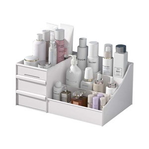 Elegant Desktop Makeup Organizer <b>With</b> Drawers Multi-Compartment <b>Storage</b> Box for Bathroom Vanity <b>Dressing</b> <b>Table</b> Skincare - Product Image 1
