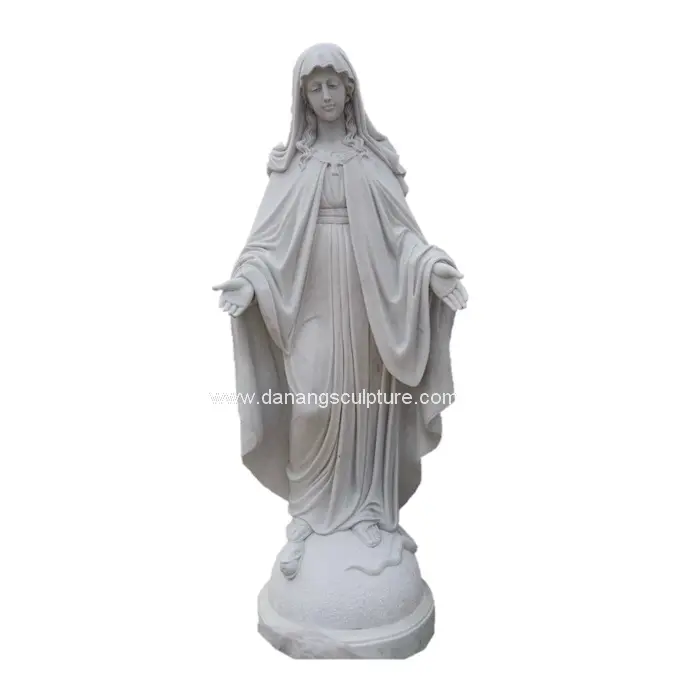 Güzel tasarım yaşam boyutu meryem mermer taş heykel satılık bakire Mary heykeli açık