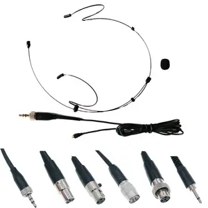 Detachable 6 Plug Options SL HeadMic Mini XLR 3Pin TA3F TA4F 4Pin 3.5mm Jack For BeltPack Transmitter Folding MiCWL SP02 Black