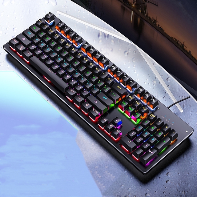 Square Button Mechanical Keyboard USB Port Green Axis Tea Axis Black Axis Punk Glow
