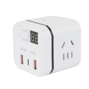 <span class=keywords><strong>Cube</strong></span> Minuterie Convertisseur de <span class=keywords><strong>prise</strong></span> USB Mise hors tension automatique Interrupteur de réservation Bande de saisie Plug in Terminal Block - Product Image 2