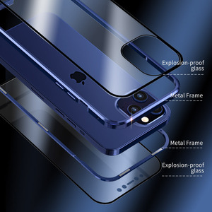 360 del metallo Della Cassa Del Telefono Magnetico <span class=keywords><strong>Per</strong></span> il <span class=keywords><strong>iPhone</strong></span> 12 <span class=keywords><strong>11</strong></span> Pro Max <span class=keywords><strong>Per</strong></span> il <span class=keywords><strong>iPhone</strong></span> XR X XS Max 6 6S 7 8 più il Doppio Lato Della Copertura di Vetro Temperato - Product Image 5