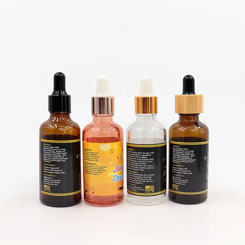 Custom Label 5Ml 10Ml 15Ml 20Ml 30Ml 50Ml 100Ml Zwart Amber Mat Serum Glas Etherische Baard Olie Druppelaar Fles Met Doos