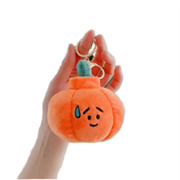 Gantungan Kunci Lampu labu oranye mewah Kawaii, gantungan kunci ramah lingkungan kartun bentuk 3D hadiah Halloween