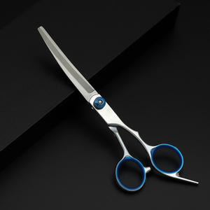 Ciseaux de toilettage pour animaux Blue Snail, 6 pouces, en acier inoxydable, courbés, pour la coupe des poils de chiens et de chats - Product Image 1