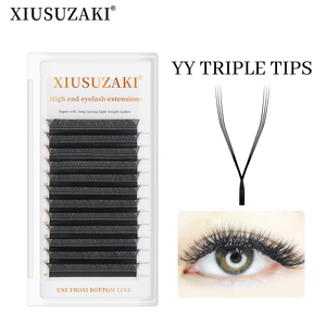 Extensiones de Pestañas XIUSUZAKI con Triple Punta en Forma de YY, 0.07mm, Cilios de Volumen Brasileño, Pestañas de Visón Sintético <span class=keywords><strong>Y</strong></span>, Extensiones de Pestañas <span class=keywords><strong>YYY</strong></span> - Product Image 1