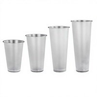Gobelet à thé au lait givré jetable en PP de 90 ml avec couvercle anti-fuite à boucle, kit de gobelets moulés par injection pour usage commercial à emporter