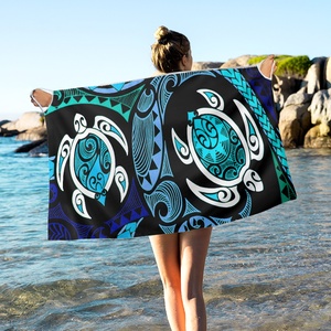 Maillot de bain en mousseline de soie de style <span class=keywords><strong>tatouage</strong></span> maori bleu tortue, vêtements de plage d'été, imprimé léopard, haut de bikini, tunique de style <span class=keywords><strong>tatouage</strong></span> maori - Product Image 4
