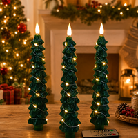 LED Weihnachts baum geformte Konus LED Eco Kerze mit Tupfen Kupferdraht Design 2PCS Flammen los für Holiday Home Party Dekor