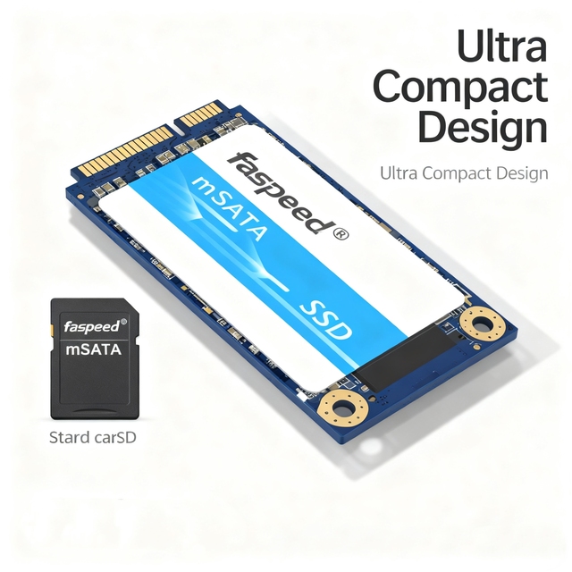 Faspeed Reliable Internal MSATA SSD for Industrial Use | Wide Temp 0-70C | 3D NAND 32GB-512GB | 3-Year Warranty