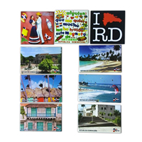 Aimant de réfrigérateur en fer blanc avec impression de logo personnalisé Souvenirs de nom de ville de Dominique pour touristes