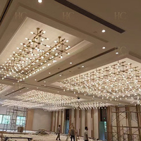 Lampe de plafond moderne en forme d'étoile, grille décorative, taille personnalisée, luminaire suspendu artistique pour la décoration de grands espaces commerciaux et de lieux de mariage