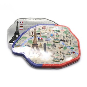 Fer-blanc de forme irrégulière sur le thème de <span class=keywords><strong>Paris</strong></span> peut 30ml récipient en étain pour stocker des souvenirs articles de voyage pour le stockage de biscuits - Product Image 2