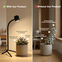 Support de plante de table Planter Mate en acier inoxydable avec éclairage COB spectre complet 3500K/4000K 5W, hauteur réglable, minuteur intégré, OEM ODM