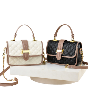 High Quality Luxury PU Waterproof Women's Messenger Bags Custom Fashionable <b>Shoulder</b> Bags Chain Pearl Embroidery Bow Diamonds - Product Image 1