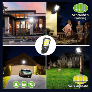 Outdoor Solar <b>Wall</b> <b>Light</b> With <b>Remote</b> <b>Control</b> 16 24 Hours Lighting For Garden Courtyard - Product Image 2