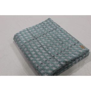 Mint <b>Green</b> Leaf Buti Print Hand Block Printed Cotton Fabric Wholesale Lightweight Cotton Fabric Indian Floral Dress Making - Product Image 3