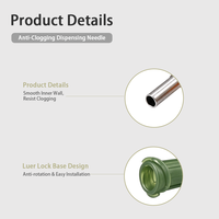 Tip Dispensing Plastik Hub Luer Lock 1/2 Inch Jarum Tumpul Stainless Steel 14 Gauge untuk Perekat Industri
