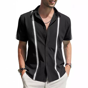 Camicia di lino da uomo estiva con Design cubano Shagua <span class=keywords><strong>Abella</strong></span> a manica corta Casual stile bavero per la primavera - Product Image 2