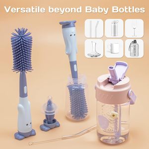 Brosse à <span class=keywords><strong>biberon</strong></span> en silicone 3-en-1 pour bébé avec brosse pour tétine et brosse pour paille, 360° °   Nettoyage <span class=keywords><strong>sans</strong></span> angles morts, rangement vertical - Product Image 5