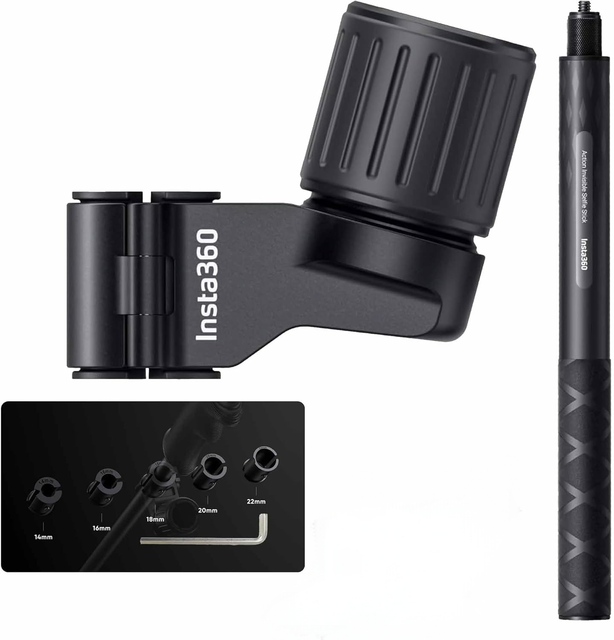 Insta360 Ski Pole Mount for Action Cameras Compatible X5/X4/X3/ ACE/ACE PRO/ONE RS/X2 GoPro Hero12/11/10/9 DJI OSMO Action