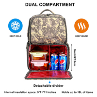 Sac à dos isotherme de style camouflage premium 18L, grande capacité, double compartiment, séparateur amovible, port de charge portable