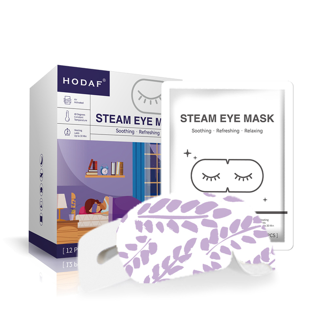 OEM/ODM Self Heating Steam Eye Mask With Micro Elastic Ear Hook 12 Pieces Warming Steam Eye Patch