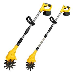 Micro-motoculteur sans fil à batterie lithium, décompacteur de sol portatif, retourneur de terre agricole, motoculteur rotatif jaune et noir - Product Image 4