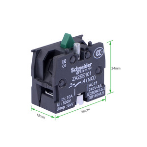Contacto de Bloque de Contacto para Relé de Contactor de CA con Botón Pulsador Schneider Harmony XAC de 22mm, Modelos ZB2BE101C ZB2BE102C - Product Image 3