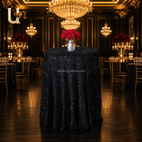 Nappe de table ronde en velours à paillettes pour mariage, banquet, réception, cérémonie, fête, décoration de salle d'événements