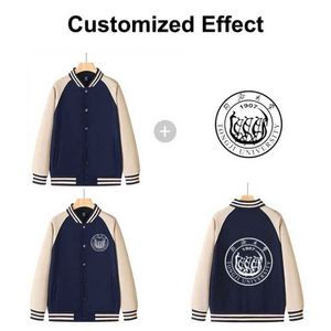 Hot Sale Stand Collar Sweatshirts for Men Fleece Varsity Jackets Coat Logo Shirts Women Jacket Baseball Jersey - Product Image 2