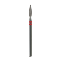 Foret professionnel pour cuticules en diamant, forme flamme XL, 2,3 mm, grain rouge, pour salon de manucure