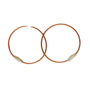 Anneau porte-clés en câble métallique orange en acier inoxydable de 150 mm EWANG (vente en gros) - Product Image 1