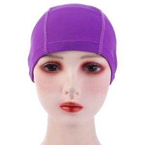 Bonnet de bain sportif en Spandex et Polyester pour hommes, femmes et enfants, couleur unie, protège les oreilles, pour cheveux longs, accessoires de natation en Nylon - Product Image 6