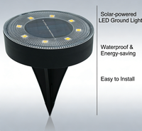 Projecteur LED Solaire Extérieur IP68 Étanche Certifié ROHS à Encastrer pour Jardin, Pelouse et Décoration de Chemin