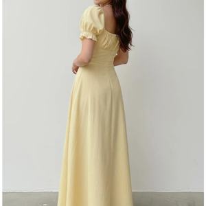 Vestidos Maxi de Mujer al por Mayor, Personalizados, de Alta Calidad, Elegantes, de Manga Corta, Cuello Cuadrado, Cintura Ajustada, para Fiestas Nocturnas - Product Image 2