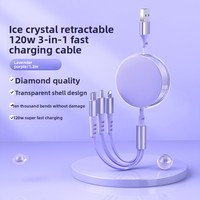 Nouveau câble de données télescopique 3-en-1 USB-C pour l'été avec charge rapide 5A en matériau TPE pour téléphone portable, appareil photo et ordinateur