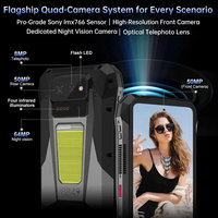 Teléfono Inteligente Resistente TANK X 5G con Proyector 1080P de 220 Lúmenes, Batería de 17600 mAh, Cámara de 64MP, MTK Dimensity, Resistente al Agua y con Sensor de Huellas Dactilares