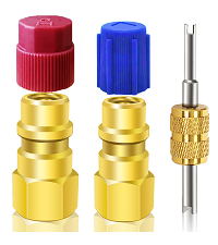 Kit adaptateur WELL-IN R12 vers R134a avec capuchon anti-poussière, kit de conversion R12 vers R134a <span class=keywords><strong>pour</strong></span> climatisation de <span class=keywords><strong>voiture</strong></span> - Product Image 2