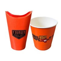 Gobelet biseauté en papier kraft jetable personnalisable pour frites patates douces Gobelet en papier gaufré pour crème glacée œuf