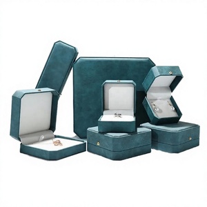 Luxury Octagonal PU Jewelry <b>Box</b> Set Premium Velvet Lined <b>Gift</b> Packaging for Rings Necklaces & <b>Earrings</b> - Product Image 1