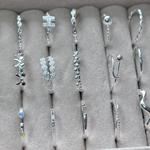 Ensemble de bagues Sonata superposables, mélange ciblé de bagues fines en argent 925, minimalistes et empilables, <span class=keywords><strong>poésie</strong></span> pour le quotidien - Product Image 2