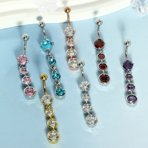 Anello pendente per <span class=keywords><strong>ombelico</strong></span> da donna <span class=keywords><strong>in</strong></span> cristallo per <span class=keywords><strong>Piercing</strong></span> gioielli oro <span class=keywords><strong>argento</strong></span> acciaio inossidabile anelli <span class=keywords><strong>ombelico</strong></span> rosa blu viola - Product Image 3