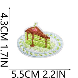 Patch thermocollant brodé vert Matcha, motifs crème glacée, dessert, thé au lait, gâteau, biscuit, beignet, café pour la décoration de vêtements d'enfants, sacs et chapeaux - Product Image 2
